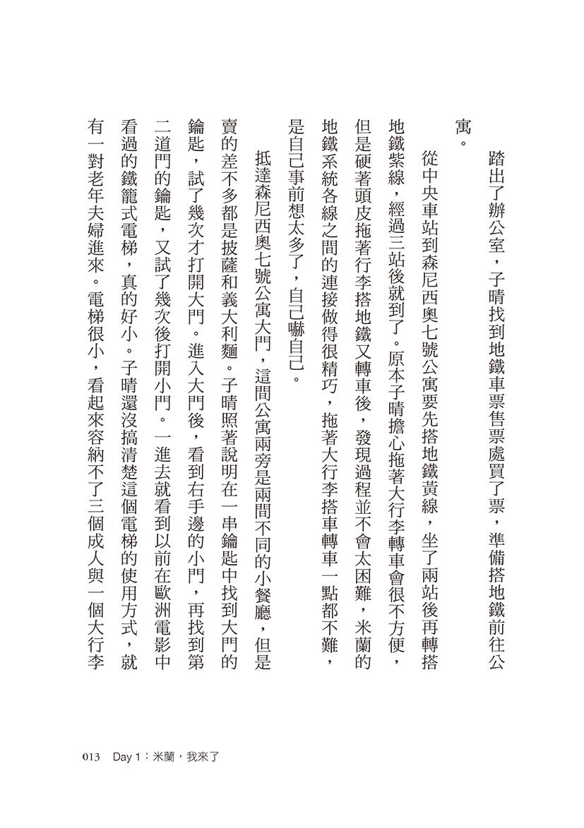 任性放飛,米蘭30天