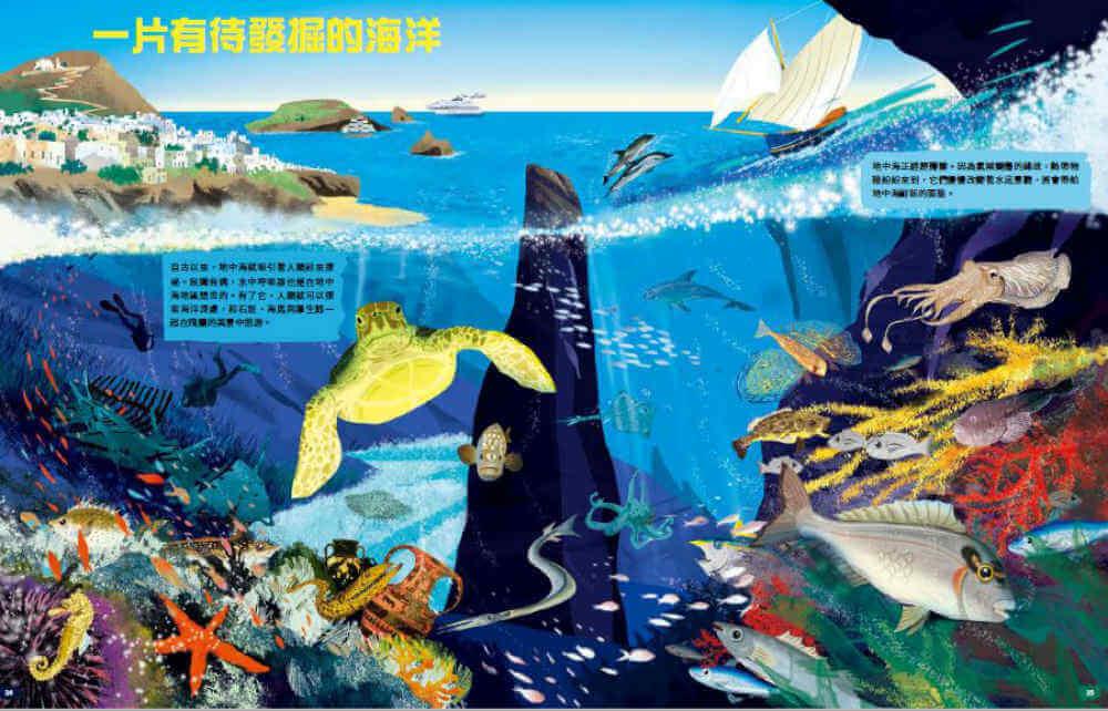 探索海洋大地圖:超乎想像的海底世界手繪百科